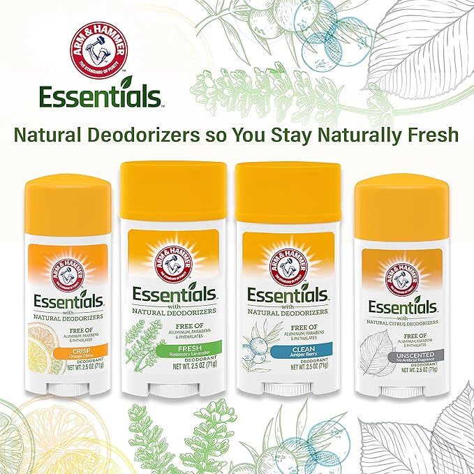 Arm & Hammer أرم هامر أساسيات مزيل العرق الطبيعي بدون رائحة 25 أونصة قد يختلف التعبئة