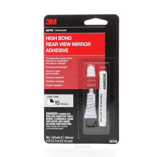 3M High-Bond Rearview Mirror Adhesive, 08749, 0.02 fl oz, 1 Per Pack - Image 1