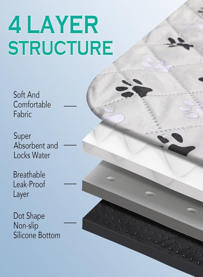 FURWEY FUWERY Washable Pee Pads for Dogs ,30"X34", Thick Heavy Absorbency Reusable, Prevent Leakage, Non-Slip Pee Pads for Puppy Playpen,Potty Training, Grey, 2 Packs - Image 4