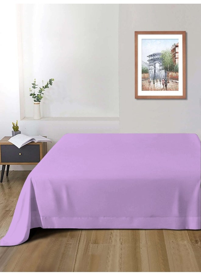 Rest Flat Bedsheet 200X220Cm Plush Light Purple Breathable Machine Washbale Bedsheet Extra Soft Easy Fit Highly Breathable Bedding & Linen Cover  - Image 1