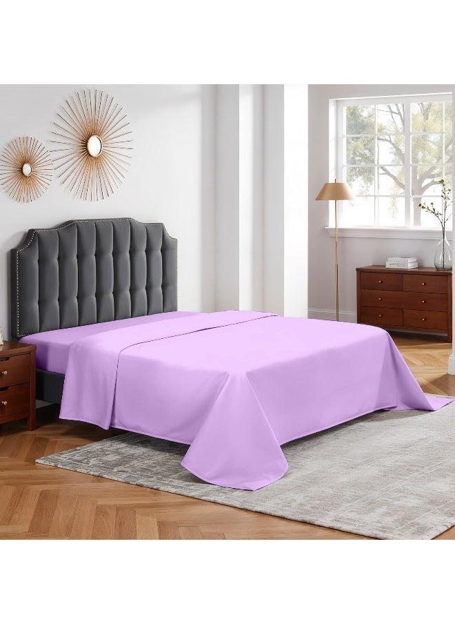 Rest Flat Bedsheet 200X220Cm Plush Light Purple Breathable Machine Washbale Bedsheet Extra Soft Easy Fit Highly Breathable Bedding & Linen Cover  - Image 2