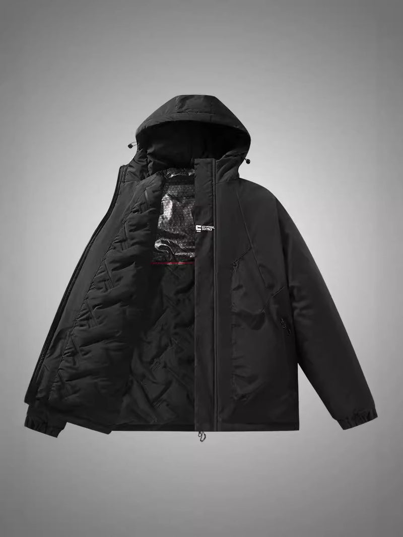 845 Charge Cotton-Padded Jacket New Hooded High-Grade Thickened Winter Solid Color Three-Dimensional Multi-Bag Heating Simosi Cotton-Padded Jacket Men - Image 4