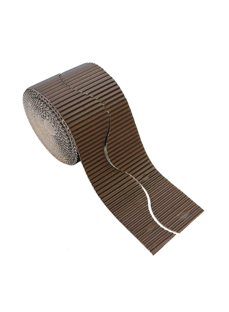 Terabyte Corrugated Display Borders for School Classroom Decorations,Border Rolls for Displays Border Rolls Corrugated Backing Paper for Wall Displays School (Width 10cm x  Length 15cm) Light Brown Color - Image 1