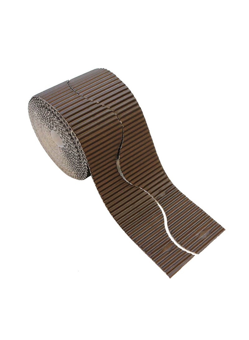 Terabyte Corrugated Display Borders for School Classroom Decorations,Border Rolls for Displays Border Rolls Corrugated Backing Paper for Wall Displays School (Width 10cm x  Length 15cm) Light Brown Color - Image 2