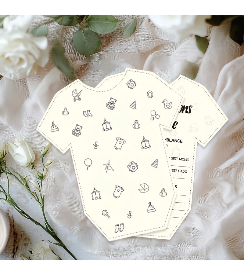 20Pcs Baby Boy Girl Prediction Cards Suitable For Christening Games Gender Reveal Decorations Bodysuit Shaped Baby Suit Cards With English Text For Showers Keepsake For New Parents Paper Prediction Forms - Image 2