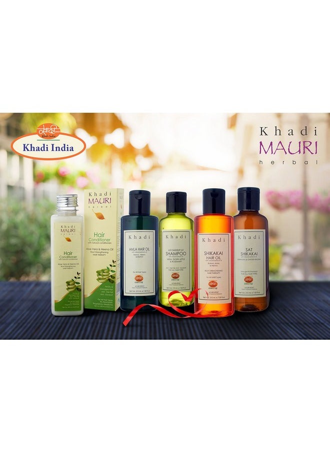 Khadi Mauri Herbal Anti Dandruff Shampoo & Herbal Hair Conditioner, 210 Ml (Combo Of 2)  - Image 2