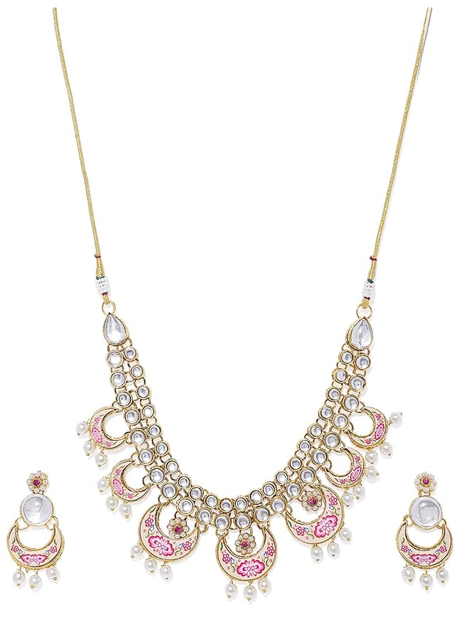 erorex Kundan Jewelery Set For Women Golden Zpfk7839 - Image 1