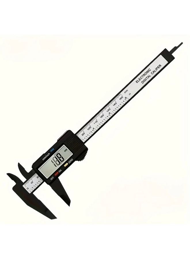Black Digital Caliper 150mm LCD Screen Metric Imperial Conversion Measuring Tool - Image 1