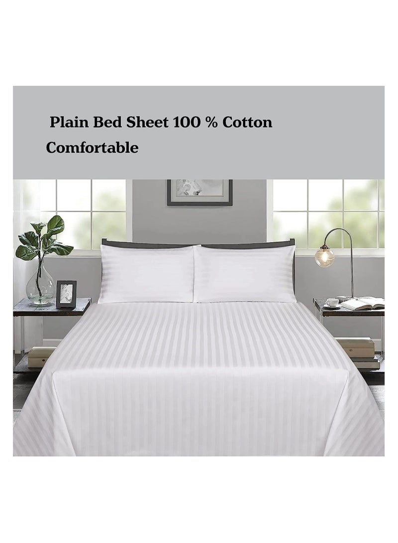 Comfy COMFY 3 PC HOTEL QUALITY STRIPED 300TC WHITE BEDSHEET SET WITH 2 PILLOW COVERS  - Image 3