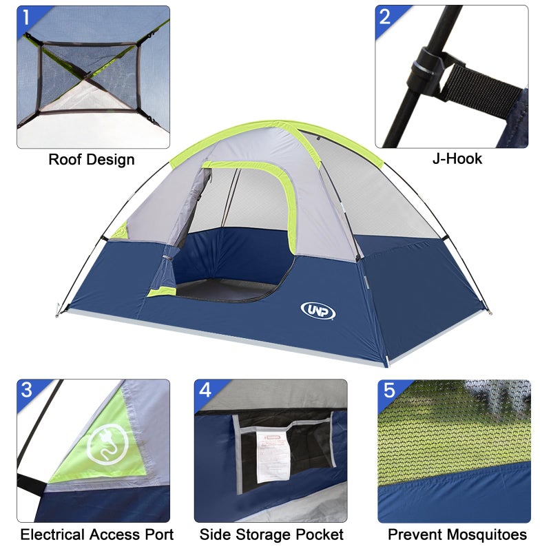 Unp Camping Tent 2 Person, Waterproof Windproof Tent with Rainfly Easy Set up-Portable Dome Tents for Camping - Image 5