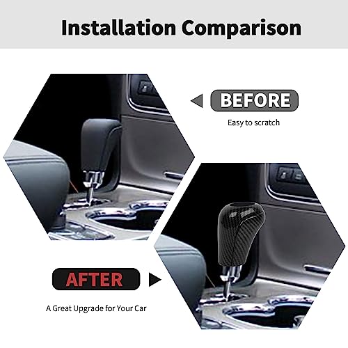 RT-TCZ RTTCZ Carbon Fiber Gear Shift Knob Cover Trim Decorative Interior Accessories for Jeep Grand Cherokee 20112013 - Image 3