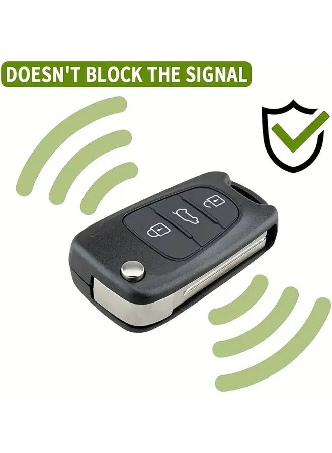 غطاء جهاز التحكم عن بعد بثلاثة أزرار أسود Flip Key Fob بديل لمفتاح الدخول بدون مفتاح من مادة ABS - Image 5