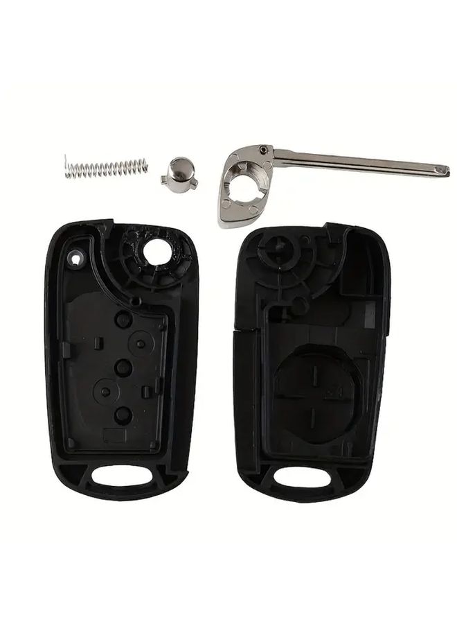 غطاء جهاز التحكم عن بعد بثلاثة أزرار أسود Flip Key Fob بديل لمفتاح الدخول بدون مفتاح من مادة ABS - Image 4