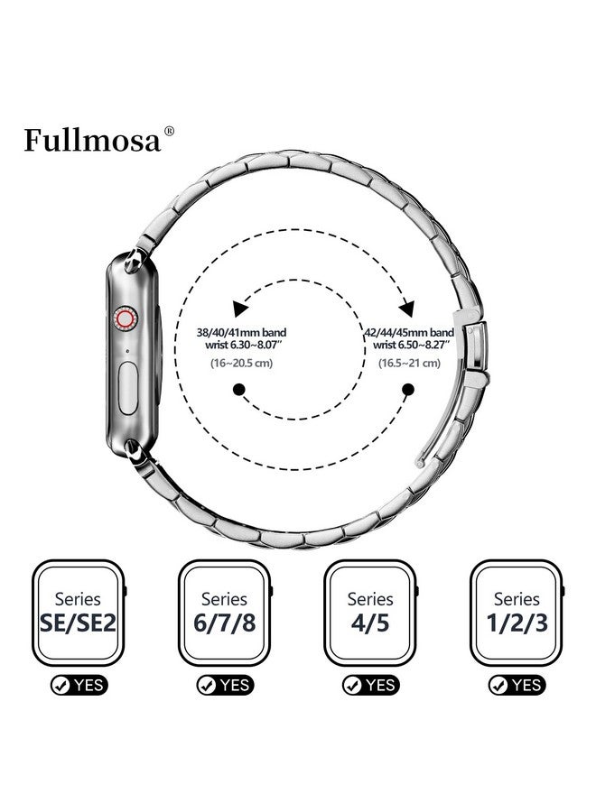 فولموزا سوار ساعة آبل المتوافق من فولموسا 42 مم 44 مم 45 مم 49 مم 38 مم 40 مم 41 مم، سوار iWatch من الفولاذ المقاوم للصدأ مع حافظة لساعة آبل سيريز 9/8/7/6/5/4/3/2/1/SE/SE2/Ultra، 38 مم 40 مم 41 مم، فضي + أسود - Image 5