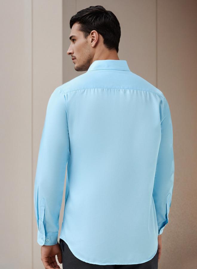 سبلاش فيڤ قميص رجالي بأزرار وياقة كلاسيكية وأكمام طويلة سادة - Image 3