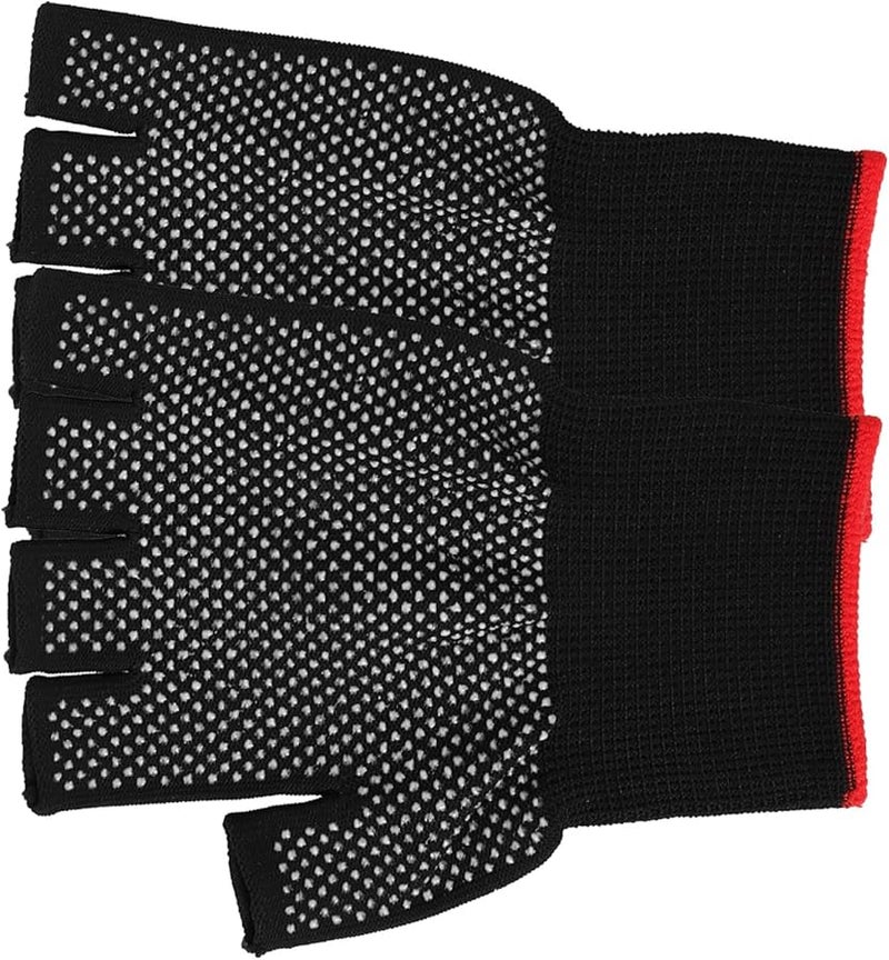 Operitacx Thick Nylon Half Finger Work Gloves Non Slip Grip Heavy Duty Safety Gloves 2 Pack - Image 1