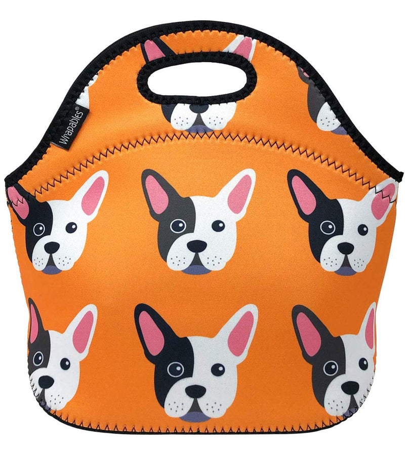 Wrapables Insulated Neoprene Lunch Bag Boston Terrier
