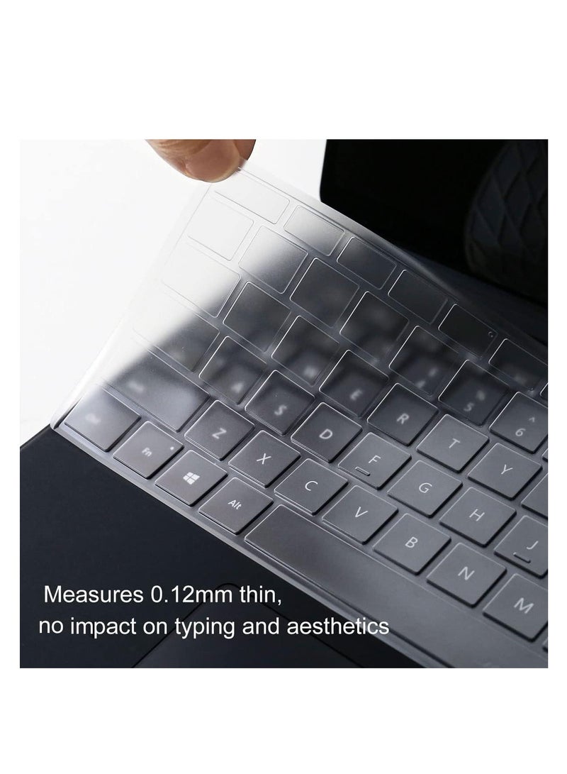Keyboard Cover Skin Protector for Microsoft 2024 Surface Pro (11th Edition Copilot+ PC)/ Pro 10/ Pro 9/ Pro 8/ Pro X, US English Layout, Ultra Thin Protective High Transparency TPU Keyboard Skin Film