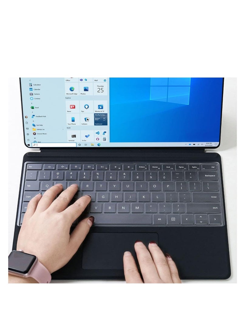 Keyboard Cover Skin Protector for Microsoft 2024 Surface Pro (11th Edition Copilot+ PC)/ Pro 10/ Pro 9/ Pro 8/ Pro X, US English Layout, Ultra Thin Protective High Transparency TPU Keyboard Skin Film  - Image 5