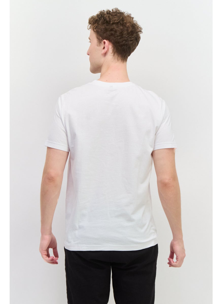 Free Soul Men Crew Neck Short Sleeve Graphic Print Troon T-Shirt, White Combo  - Image 3