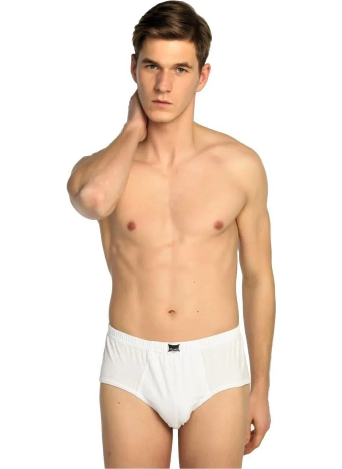 Tutku Men's White Cotton Kom Slip Briefs 6 Pack