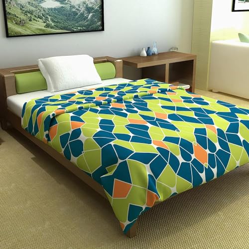 Divine Casa 120 GSM Microfiber Reversible Comforter Single Bed for Summer Blankets (140 x 230, Lichen Green)| TC - 120 - Image 1