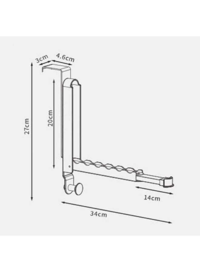 Folding Clothes Drying Rack, Super Heavy Duty Aluminum Alloy Over the Door Hanger with Retractable Rod, Foldable Portable and Collapsible Bathroom Accessories and Towel Rack Organization, Space Gray - Image 2