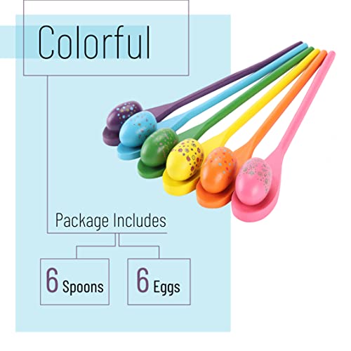 Mr. Pen Mr Pen Egg Spoon Race Game Sets 6 Sets Wooden Balance Relay Games for Kids Carnival Birthday Party Games Outdoor Easter Spring Group Game Field Day Party Favors - Image 5
