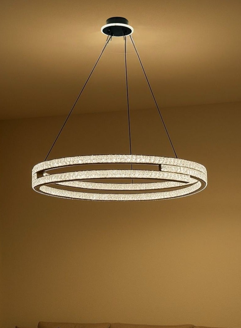 إسكدنيا انارة سقف ايطار اسود مودرن ثلاث اضاءات ليد مقاس القطر 60 سم - Image 1