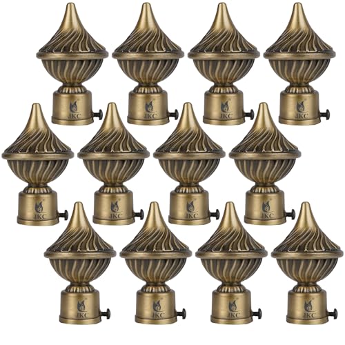 JKC Antique Zinc Alloy Whirl Curtain Brackets, Curtain Bracket Set with Curtain Knobs and Rod End Cap, Ideal Curtain Knob Solution (Antique Gold - 6 Pair) - Image 1