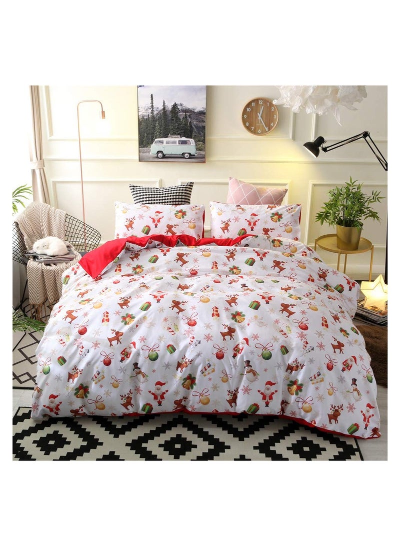 طقم أغطية لحاف مطبوع 3 قطع، مطبوع بطبعة غزلان، مع 2 غطاء وسادة، طقم أغطية لحاف، لديكور غرفة النوم المنزلية - Image 3