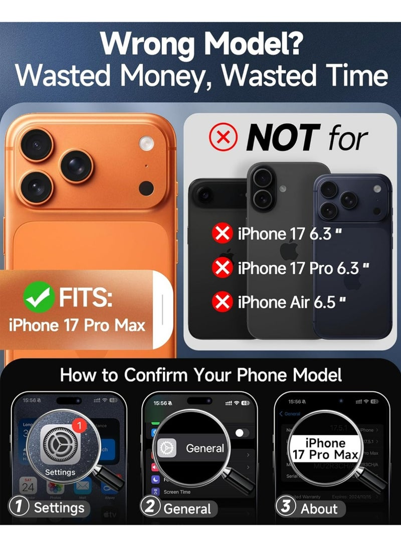 PULUZ iPhone-17-Pro-Max Case Wallet, Black Card Holder for i Phone 17 ProMax Cases Military Grade Shockproof Anti-Yellowing Heavy Duty Women Men Funda para Cover for iPhone 17Pro Max - Image 2