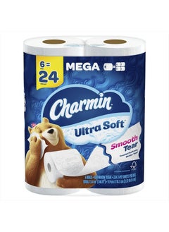 Ultra Soft Toilet Paper 6 Mega Rolls = 24 Regular Rolls