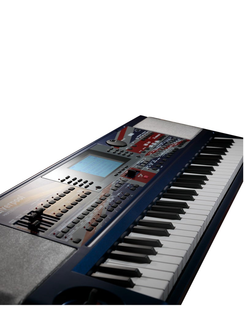 Korg Liverpool | 61-Key Professional Arranger Keyboard | 100 Beatles Songs | HI Synthesis | Auto Accompaniment | Blue - Image 4