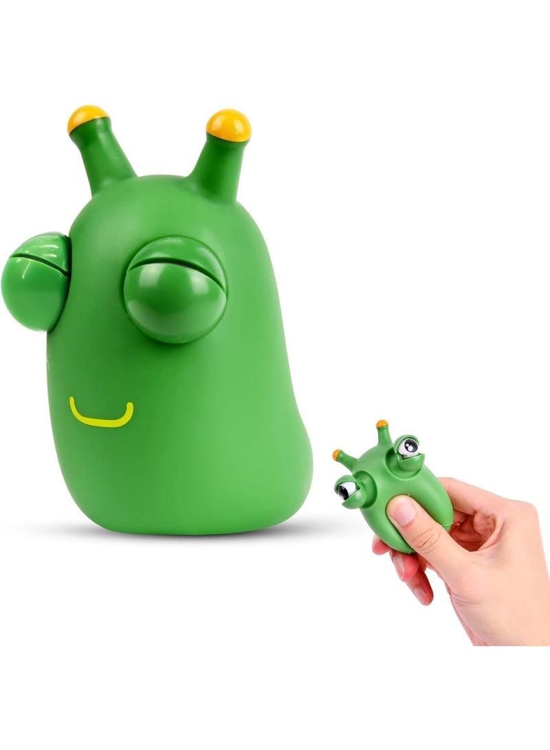 general Green Bug Squeeze Toys, Funny Grass Eyes Popping Out Toys, Kids Sensory Fidget Toys, Eyeball Bouncing Toys, Fidget Slug Pop-it Toys for Toddlers Kids Adults Autism and ADHD - Image 1