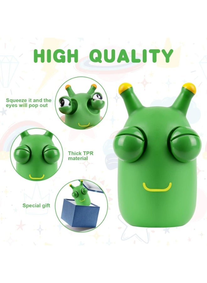 general Green Bug Squeeze Toys, Funny Grass Eyes Popping Out Toys, Kids Sensory Fidget Toys, Eyeball Bouncing Toys, Fidget Slug Pop-it Toys for Toddlers Kids Adults Autism and ADHD - Image 4