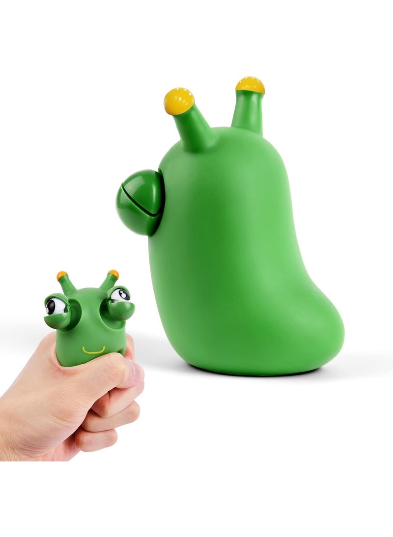 general Green Bug Squeeze Toys, Funny Grass Eyes Popping Out Toys, Kids Sensory Fidget Toys, Eyeball Bouncing Toys, Fidget Slug Pop-it Toys for Toddlers Kids Adults Autism and ADHD - Image 2