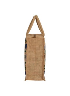 Kuber Industries Kuber Industries Shopping Bag|Jute Eco-Friendly & Reusable Grocery Bag|Hand Bag With Zip & Handle for Daily Use|(Brown)  - Image 2