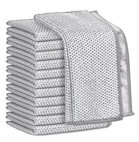 AIDEA Non Scratch Wire Dishcloth 12PK Wire Dishwashing Rag for Wet and Dry Dual Sided Washable Dish Rags Cleaning Pads Steel Scrubber for Cookware Sinks Dishes Stove Tops 78 - Image 1