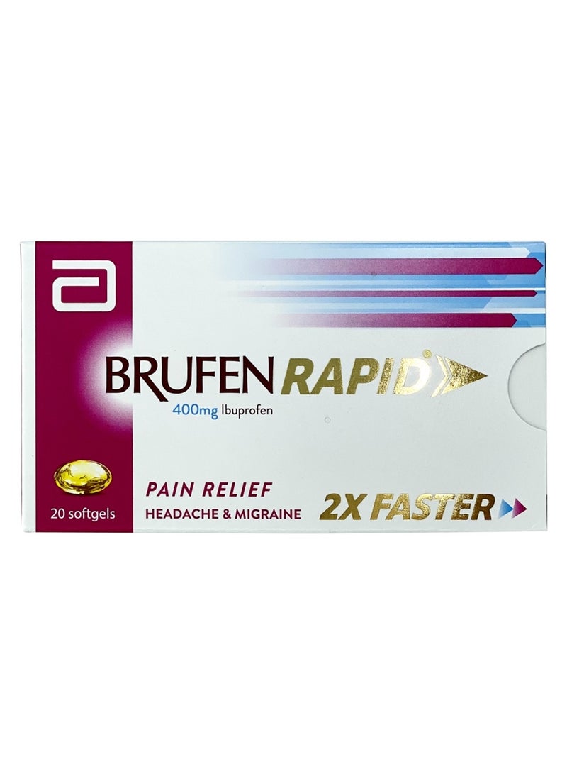 BRUFEN IBUPROFEN 400MG RAPID PAIN RELIEVING SOFT GELS 20'S - Image 1