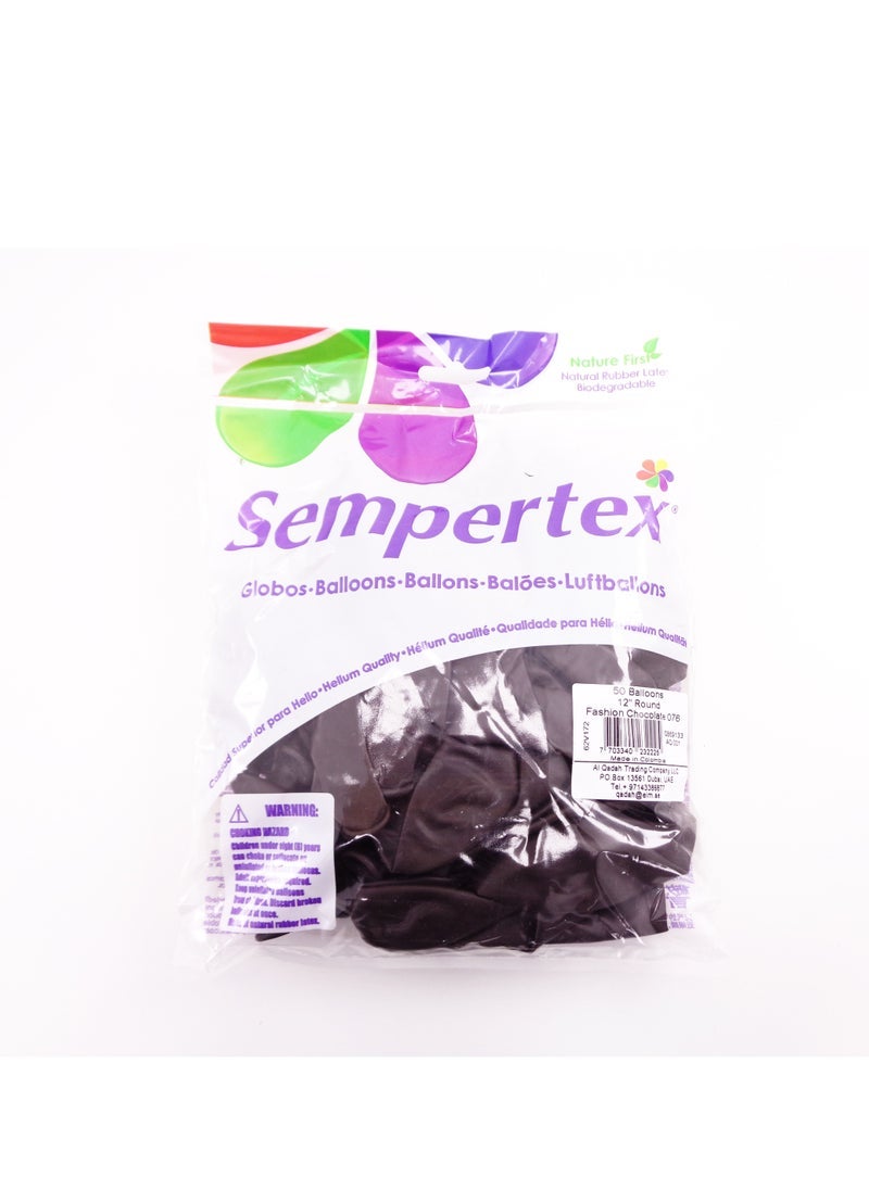 Sempertex 12-Inch Latex Balloons, Chocolate - Image 2