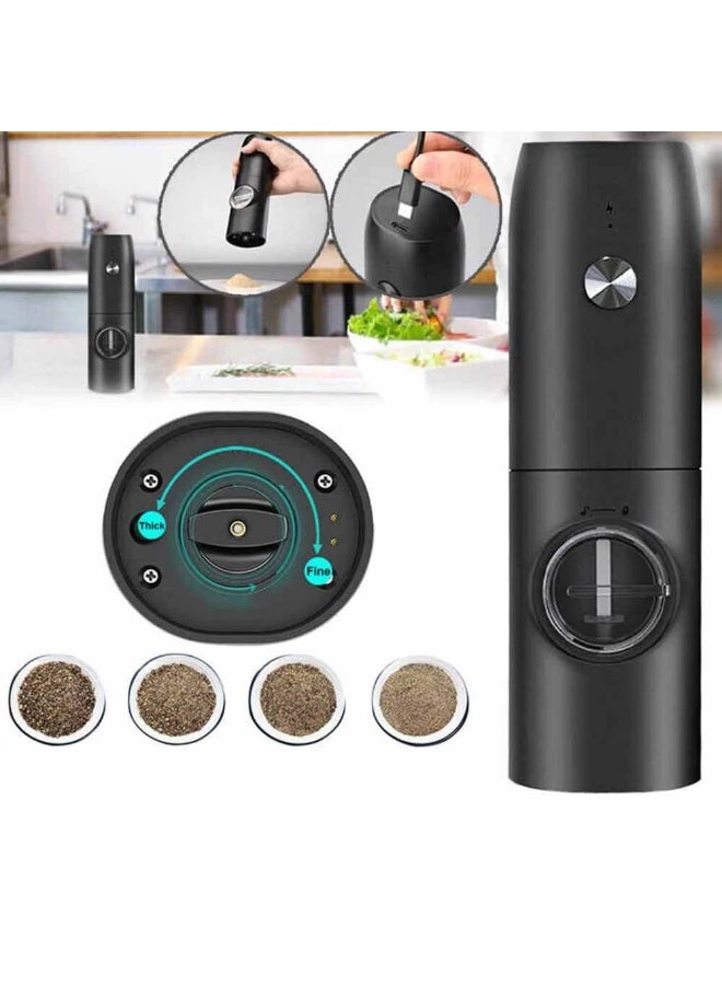USB Rechargeable Electric Pepper Grinder Salt and Pepper Mill Adjustable Coarseness Automatic Seasoning Grinder for Home Use - Image 1
