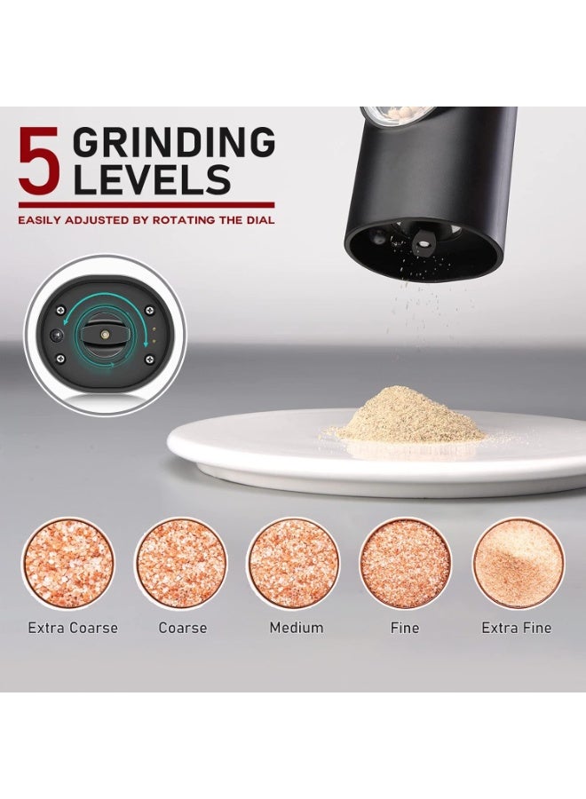 USB Rechargeable Electric Pepper Grinder Salt and Pepper Mill Adjustable Coarseness Automatic Seasoning Grinder for Home Use - Image 5