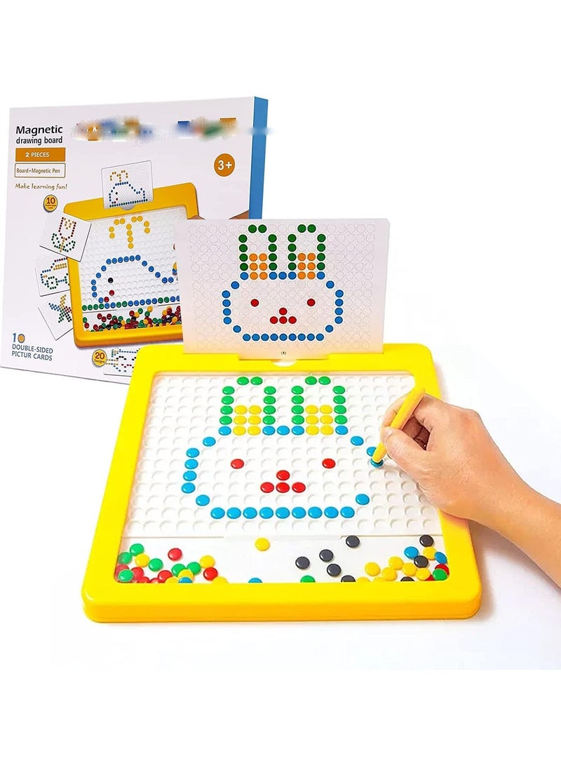 general Magnetic Drawing Board, Large Doodle Board with Magnetic Pens and Beads, Magnetic Dot Art, Travel Toys for Boys and Girls 3 4 5 6 years old - Image 1