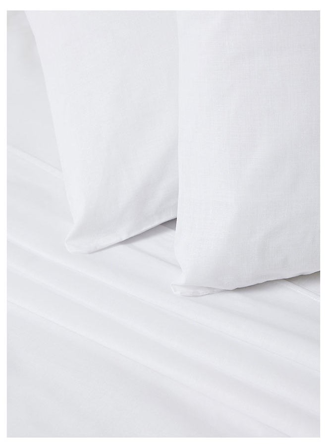 White Rose 3 PCS White Double Bedsheet Set Cotton Blended 142 TC Premium Quality Everyday Use Breathable And Soft Platinum 1 Double Flat Sheet 254x274 cm, 2 Pillowcases 51x76 cm Printed Design Multicolour  - Image 3
