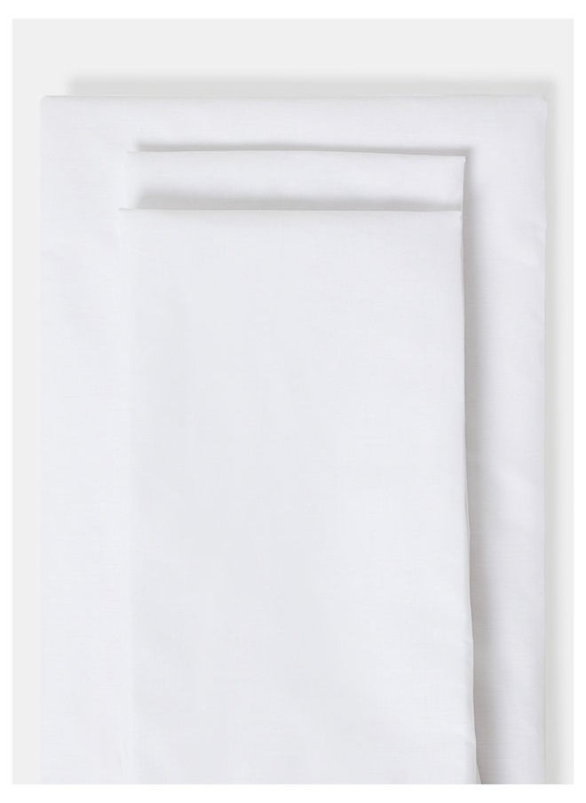 White Rose 3 PCS White Double Bedsheet Set Cotton Blended 142 TC Premium Quality Everyday Use Breathable And Soft Platinum 1 Double Flat Sheet 254x274 cm, 2 Pillowcases 51x76 cm Printed Design Multicolour  - Image 2