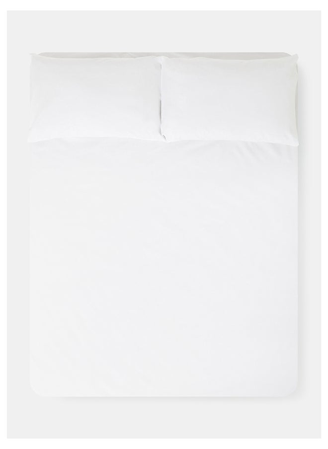 White Rose 3 PCS White Double Bedsheet Set Cotton Blended 142 TC Premium Quality Everyday Use Breathable And Soft Platinum 1 Double Flat Sheet 254x274 cm, 2 Pillowcases 51x76 cm Printed Design Multicolour  - Image 1
