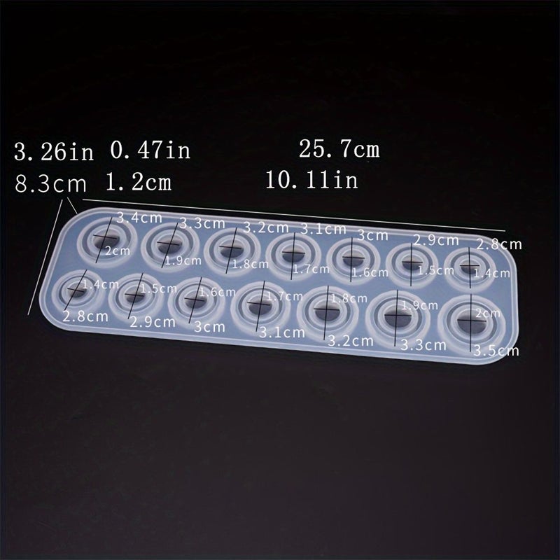 White 14 Cavity Rhombus Ring Mold for DIY Jewelry Making Supplies - Image 2