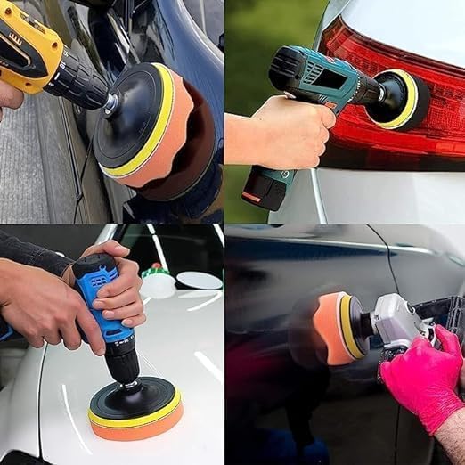 Delightbee Car Foam Drill 3-Inch Buffing and 11 Polishing Pads Kit, Compound Automotive Polisher Car Wash Cleaning Tools, Sealing Glaze, Foam Pads of Drill Polisher Attachment (Polishing Pads) - Image 2