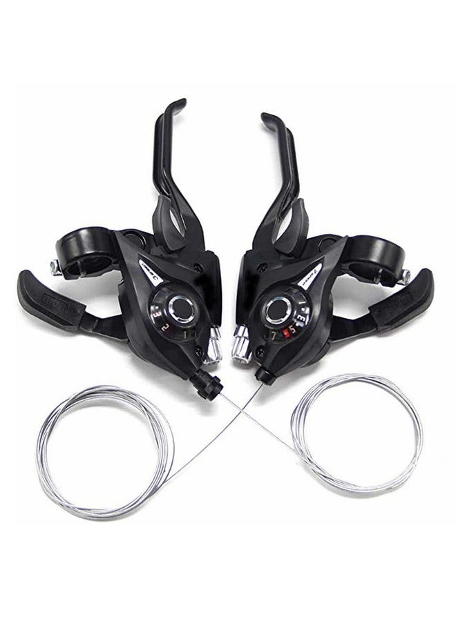 SHIVEXIM Premium 3 x 7 Speed & 3 x 7 Vitesses Gear Shifter Shift/Brake Lever Bicycle Brake Disk, Black finish, Aluminum - Image 1